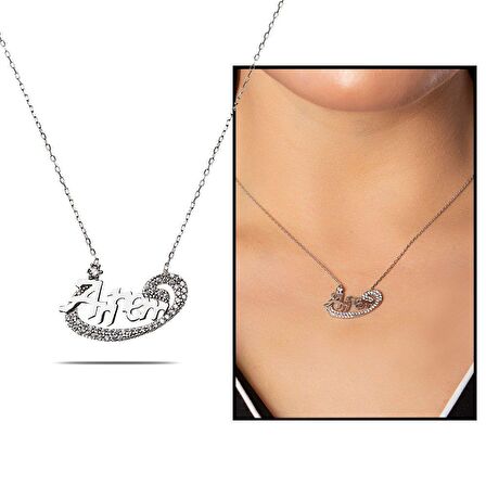 Annem Yazılı 925 Ayar Gümüş Kadın Kolye