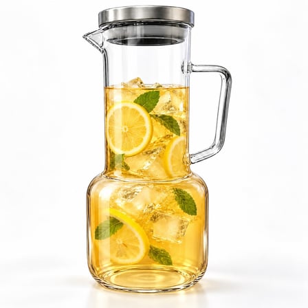 Paslanmaz Kapaklı Cam Sürahi 950 ML MRC-02