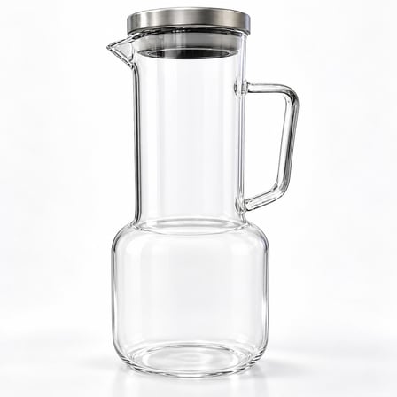 Paslanmaz Kapaklı Cam Sürahi 950 ML MRC-02