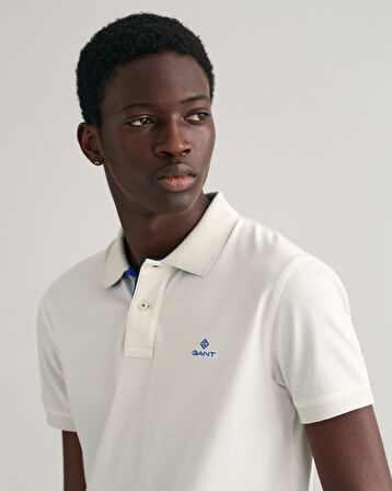 GANT Erkek Krem Slim Fit Polo