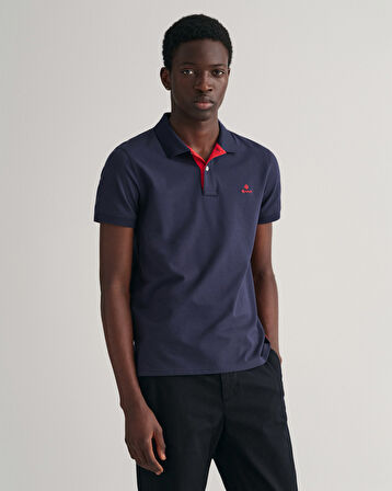 GANT Erkek Lacivert Slim Fit Polo