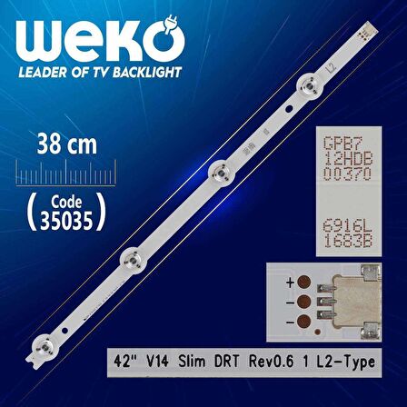 42 V14 SLİM DRT REV0.6 1 L2-TYPE - 6916L-1684A - 38 CM 4 LEDLİ - (WK-815)