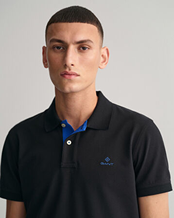 GANT Erkek Siyah Slim Fit Polo