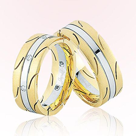 İki Renk Altın Alyans 3504