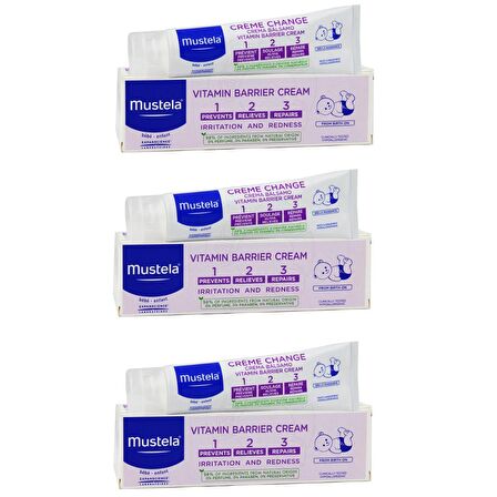 Mustela Vitamin Barrier 1-2-3 Pişik Kremi 50 ml  3 Adet