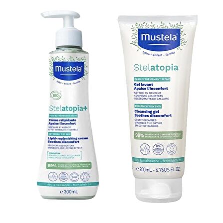 Mustela Stelatopia Lipit Yenileyici Krem 300 ML + Mustela Stelatopia Şampuan 200 ML