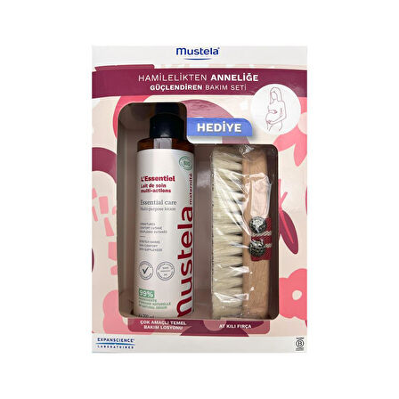 Mustela Essential Çok Amaçlı Temel Bakım Losyonu 200 ml ve At Kılı Fırça 