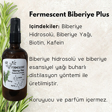 Biberiye Plus - Biberiye Suyu Biotin Kafein Premium Saç Bakımı Dökülme Karşıtı 100 ml Rosemary