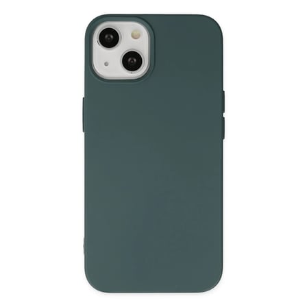 Apple iPhone 14 Plus Kılıf Nano içi Kadife Silikon - Koyu Yeşil