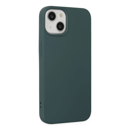 Apple iPhone 14 Plus Kılıf Nano içi Kadife Silikon - Koyu Yeşil
