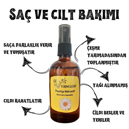 Papatya Suyu - Hidrosolü - Saçları Yumuşatır - 100 ml