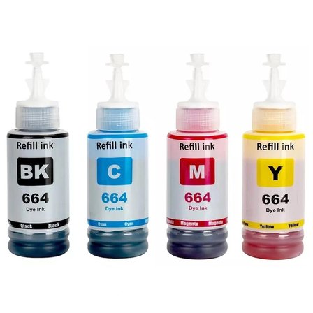Epson T664 L110, L120, L121, L200, L210, L220 Yüksek kapasiteli 4 Renk Mürekkep Seti
