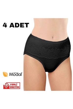 Belinay 4 Adet 0193 Yüksek Bel Toparlayıcı Kadın Külot Siyah L