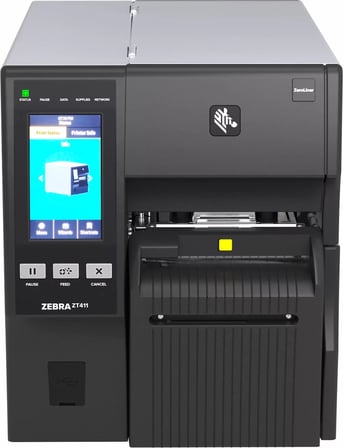 ZEBRA Direkt Termal Taşıyıcısız Kaplamasız Linerless Barkod Etiket Yazıcı ZT411 - 12 dot/mm (300 Dpi ) Serial, USB, Ethernet, Bluetooth 4.1/MFi, USB Host, Linerless Cutter, EZPL Model No: ZT41143-D9E0000Z