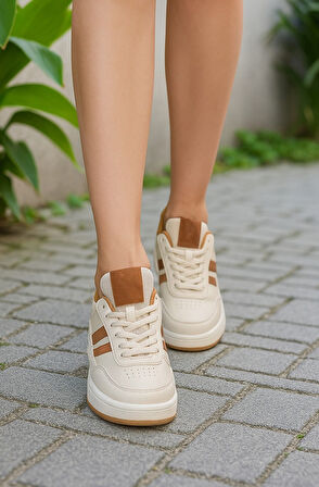 Günlük Unisex Sneaker Bağcıklı Oval Burun Dikiş Detay Tırtık Taban Bilek Destekli Spor Ayakkabı 351