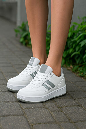 Günlük Unisex Sneaker Bağcıklı Oval Burun Dikiş Detay Tırtık Taban Bilek Destekli Spor Ayakkabı 351