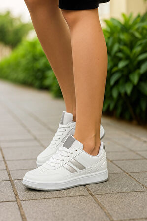 Günlük Unisex Sneaker Bağcıklı Oval Burun Dikiş Detay Tırtık Taban Bilek Destekli Spor Ayakkabı 351