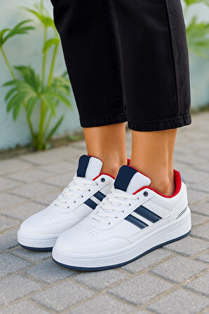 Günlük Unisex Sneaker Bağcıklı Oval Burun Dikiş Detay Tırtık Taban Bilek Destekli Spor Ayakkabı 351