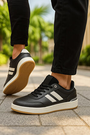 Günlük Unisex Sneaker Bağcıklı Oval Burun Dikiş Detay Tırtık Taban Bilek Destekli Spor Ayakkabı 351