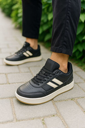 Günlük Unisex Sneaker Bağcıklı Oval Burun Dikiş Detay Tırtık Taban Bilek Destekli Spor Ayakkabı 351