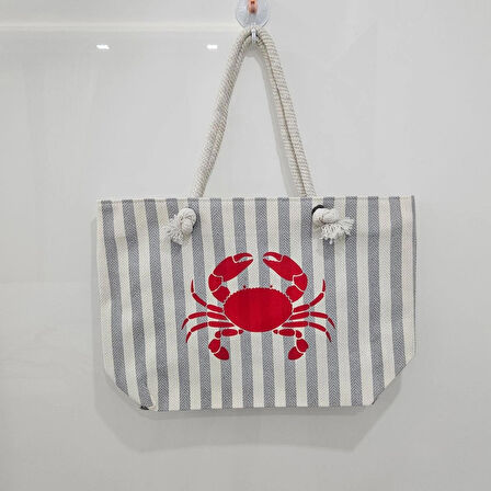 Yengeç Desenli Plaj Çantası