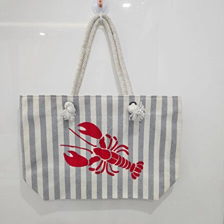 Istakoz Desenli Plaj Çantası