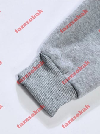 Hong Kong Letter Yaratıcı Baskılı Unisex Kazaklar Polar Sonbahar Kazak Günlük Sokak Spor Giyi