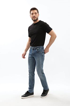 Erkek Koyu Mavi Regular Fit Jean Pantolon