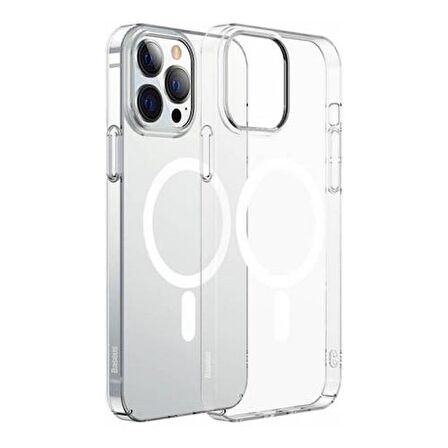 Baseus 2in1 Magsafe Uyumlu iPhone 13 Pro Max Kılıf Ve iPhone 13 Pro Max Ekran Koruyucu Ultra Şeffaf Sararmaz 