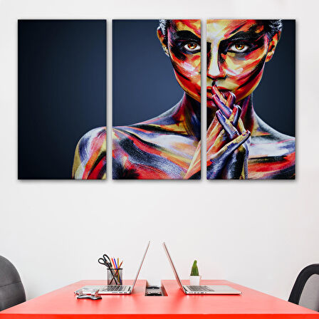 Güzel Kız Portresi Yağlıboya Görünüm Dekoratif Kanvas Duvar Tablosu-3511