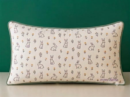 More Home Müslin Bebek Yastık Kılıfı Kapaklı 35X45 Tavşanlı Krem