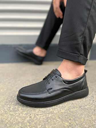 JY0510 Clasica Bağcıklı Cilt Erkek Günlük Klasik Ayakkabı CST - Siyah