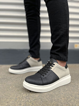JY151 Boost Bağcıklı Cilt Süet Erkek Günlük Sneaker Ayakkabı CSBT - Siyah/Gri