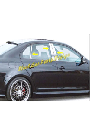 Vw Jetta Uyumlu Krom Kapı Direk Seti 6 Parça 2005-2010 Arası Paslanmaz Çelik