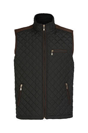 Siyah Biyeli Kapitone Yelek