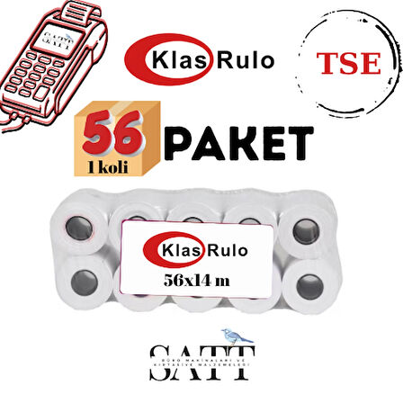 KLAS RULO Yazarkasa Pos Rulosu 56x14 mm 56 Paket 560'li Rulo