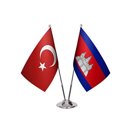 Kamboçya İkili Masa Bayrağı