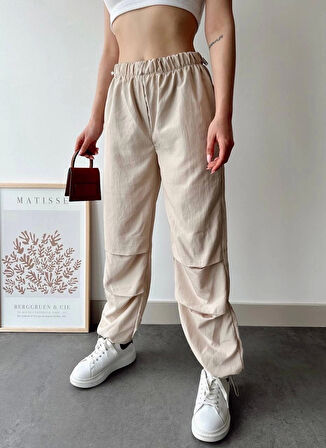 Paraşüt pantolon bej