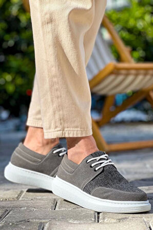 KB-042  Kuback Bağcıklı Gri Günlük Erkek Ayakkabı