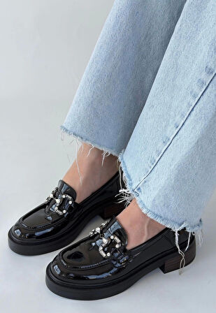 Ertin Siyah Rugan Oxford Ayakkabı