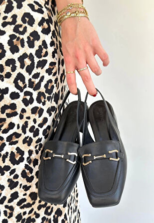 Joone Siyah Cilt Topuklu Ayakkabı