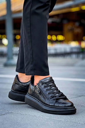 KB-309  Kuback Kömür Fermuar Ve Bağcıklı  Günlük Erkek  Ayakkabı