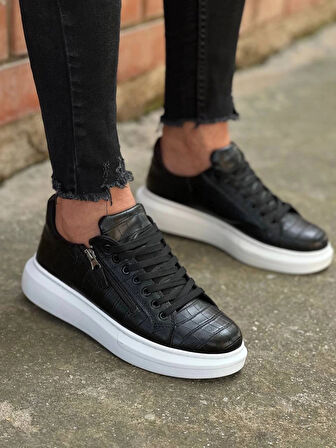 KB-309  Kuback  Siyah Fermuar Ve Bağcıklı  Günlük Erkek  Ayakkabı