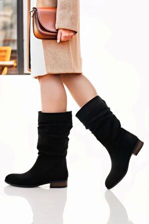 Plod Siyah Süet Çizme