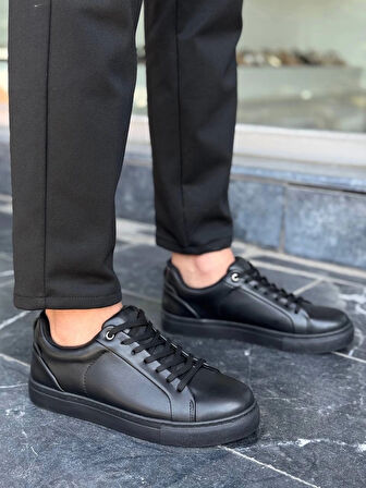 KB-BX1  Kuback Siyah Cilt Yüksek Siyah Taban Günlük Erkek Ayakkabı