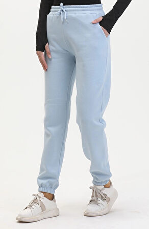 3 iplik şardonlu paça lastikli eşofman bebe mavi is001