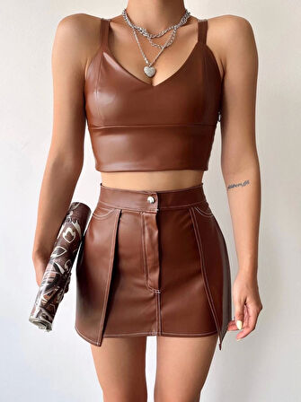 Kontrast deri etek kahve w260015