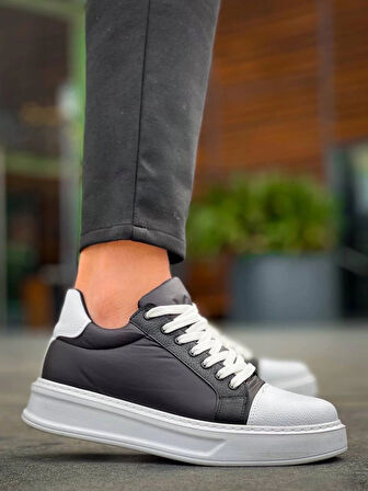 KB-X46 Kuback Siyah Beyaz Yüksek Beyaz Taban Günlük Spor Ayakkabı