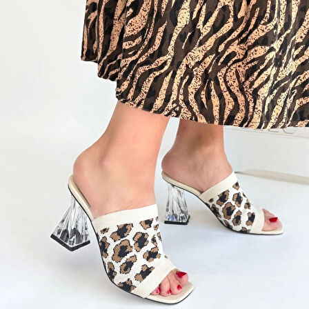 Evra Çita Triko Topuklu Terlik