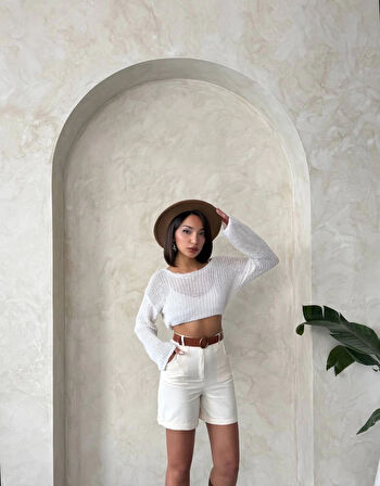 Gabardin kumaş şort